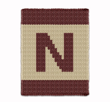 Letter N - Intarsia chart for finger knit blanket