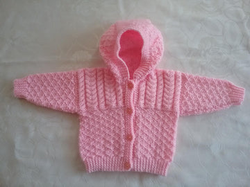 Diamond and cable baby hoodie