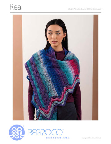 Rea Shawl in Berroco Gianna - Downloadable PDF