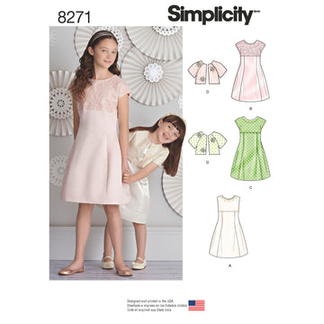 Simplicity Pattern 8271 Child's and Girls' Dress and Jacket 8271 - Sewing Pattern