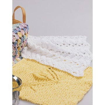 Feather and Fan Dishcloth in Lily Sugar 'n Cream Solids