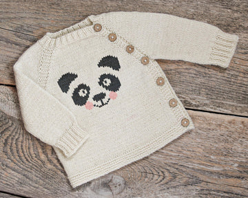 Panda Asymmetrical Baby Cardigan