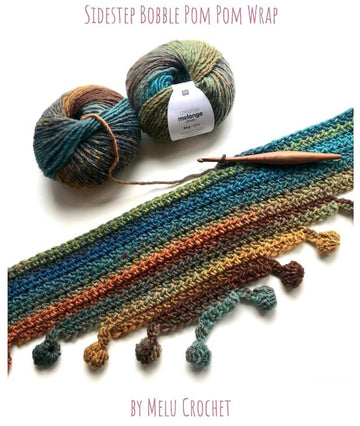 Sidestep Bobble Pom Pom Wrap US terminology by Melu Crochet