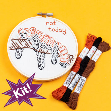 PopLush Embroidery Not Today Embroidery Kit - 12.5 inch