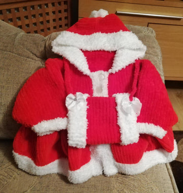 Christmas Eva Coat and Hand Muff 0-9mths