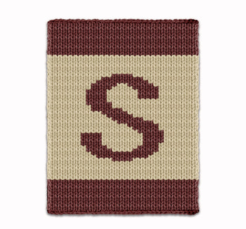 Letter S Knitting Pattern Knit Chunky Blanket Color work afghan