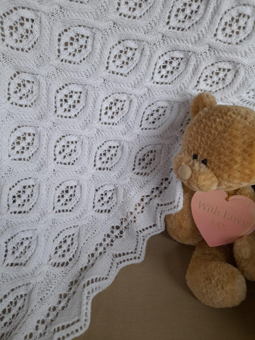 Braided Diamonds Baby Shawl