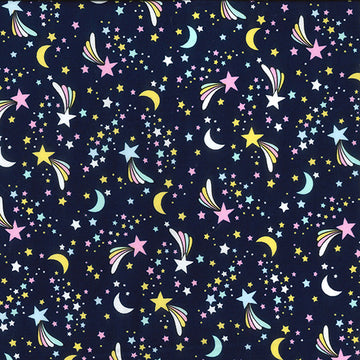 Rose & Hubble Cotton Poplin Printed - Shooting Stars Navy