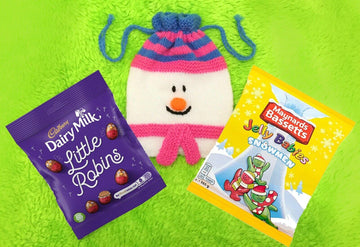 Christmas Snowman Drawstring Bag 15cm x 20cm