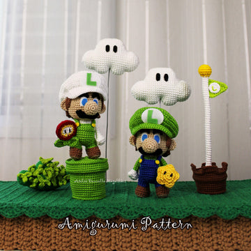 Luigi Amigurumi Pattern PDF + Mini Star & Fire Flower