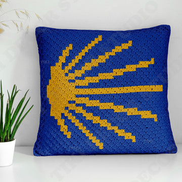 Camino De Santiago Shell Spiritual Peregrino Cushion CROCHET PATTERN
