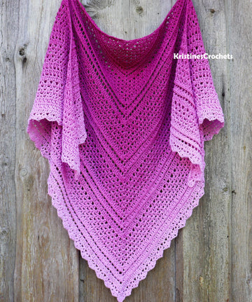 Hibiscus Sorbet Triangle Shawl