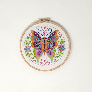 Creative World Of Craft Butterfly Printed Embroidery Kit - 6"