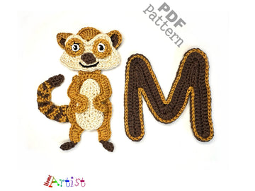 Crochet Animal Alphabet M Meerkat pattern