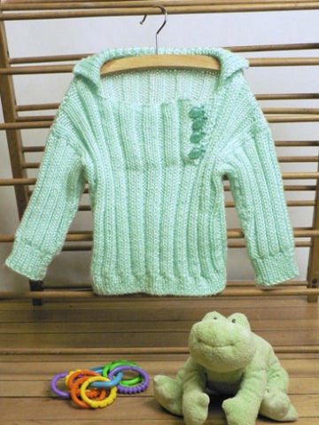 Soft Ribbed Toddler Pullover in Caron Simply Soft - Downloadable PDF