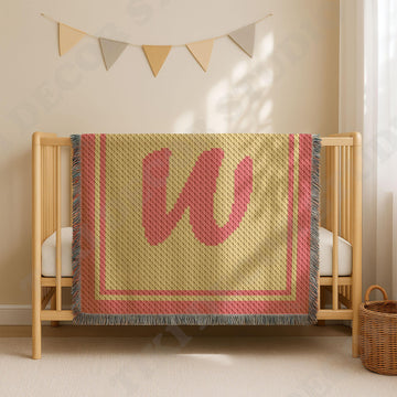 Letter W pattern | Name C2C crochet baby blanket | 2 colors design
