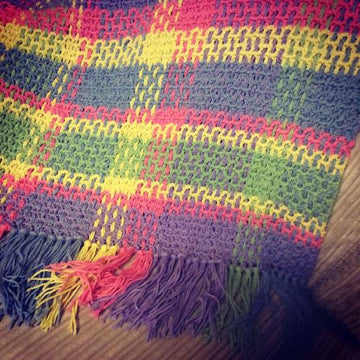 Woven crochet throw