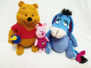 Knitted Winnie the Pooh with Donkey and Piglet