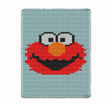 Chunky Blanket Knitting Pattern, Funny Fuzzy Red Monster Elmo