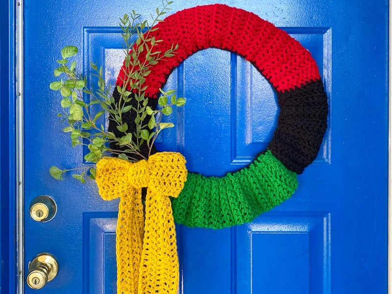 Make a wreath for Juneteenth with our fab free knit and crochet tutorials!