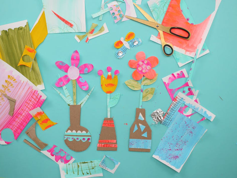 Easy paper flowers tutorial for kids