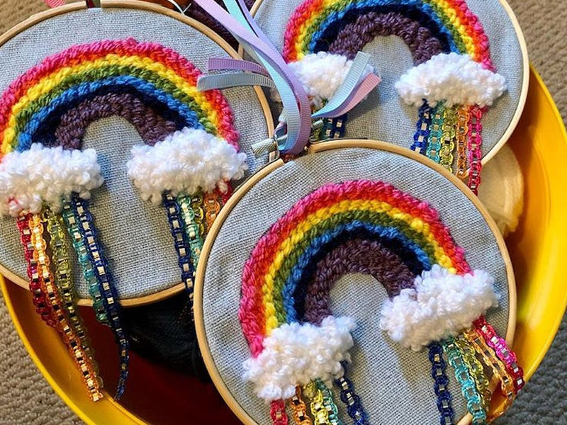 Somewhere over the rainbow punch needle tutorial