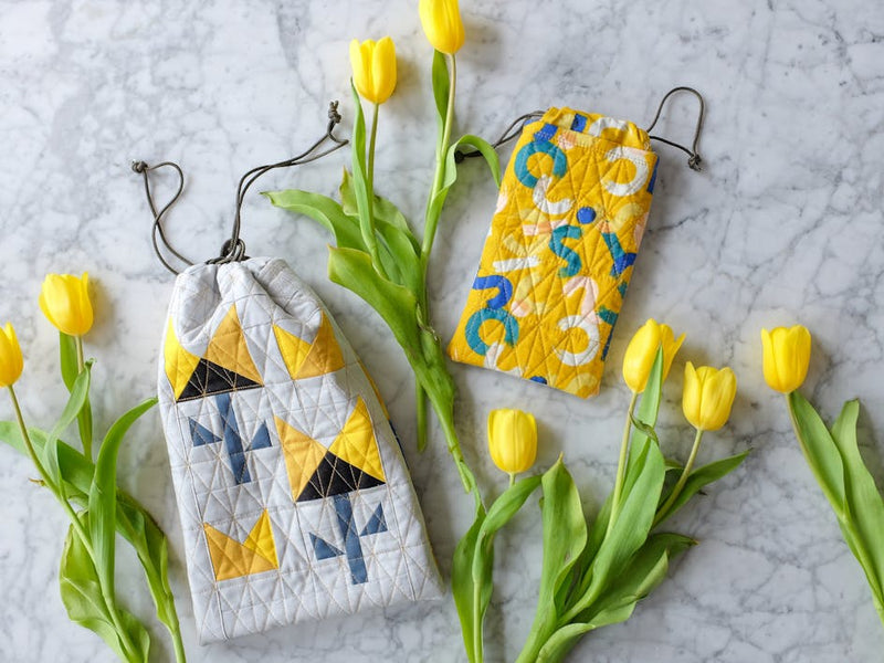 Quilted floral treat bags tutorial