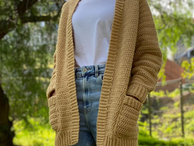 Learn how to crochet a cardigan with our beginner video + pattern! 