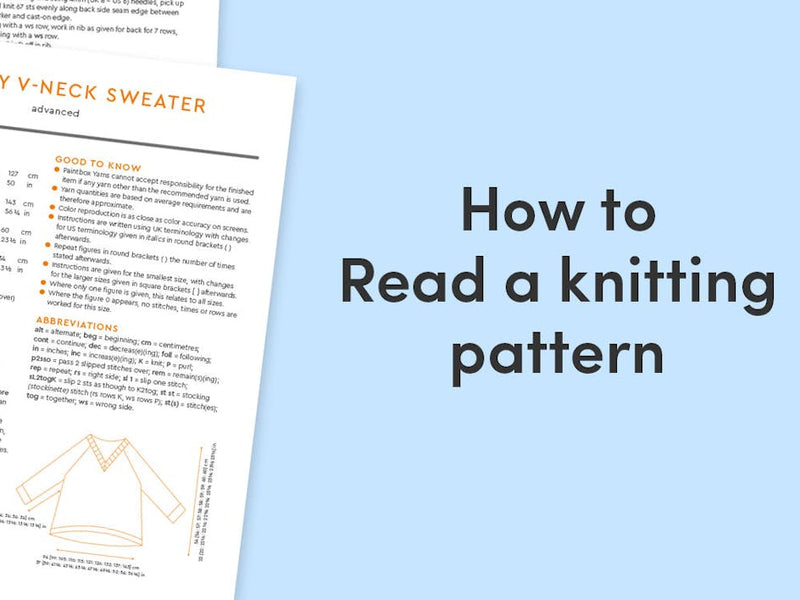 How to read a knitting pattern