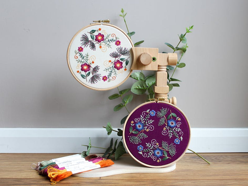 Embroider these Summer and Autumn Bloom designs with a Paintbox Crafts Embroidery Kit and this exclusive FREE tutorial!