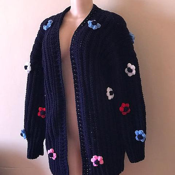 Puff flower cardigan