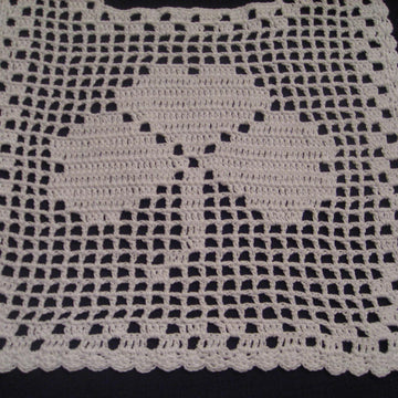 Filet Crochet Bib - Shamrock