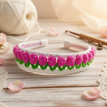Tulip Flowers Crochet Headband Pattern | PDF + Video Tutorial