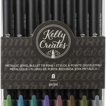 American Crafts Kelly Creates Metallic Jewel Bullet Tip Pens 8/Pkg - 548782