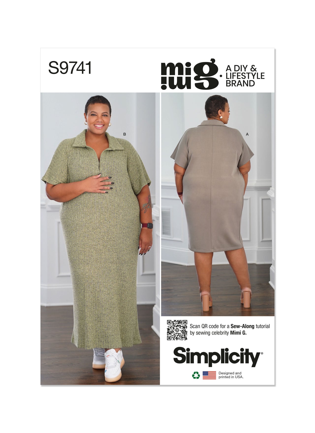 Simplicity Women's Knit Dress in Two Lengths by Mimi G Style S9741 - Sewing Pattern