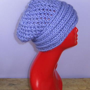 Super Chunky Rib Band Lace Slouch Hat