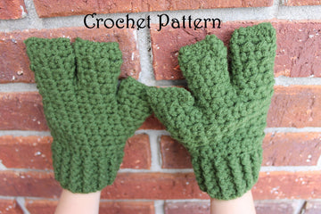 Turtle/Minion/Alien 3 Finger Crochet Gloves