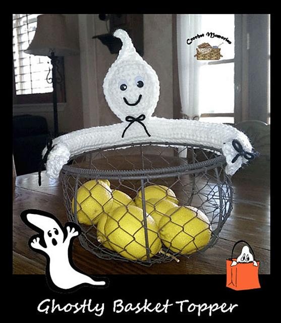 0803 Ghostly Basket Topper or Wine Hugger