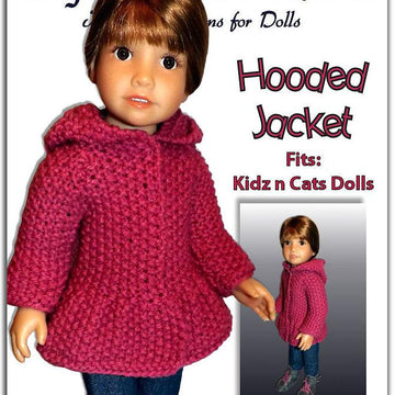 Hooded Jacket for 18" slim dolls including Kidz and Cats (knit)