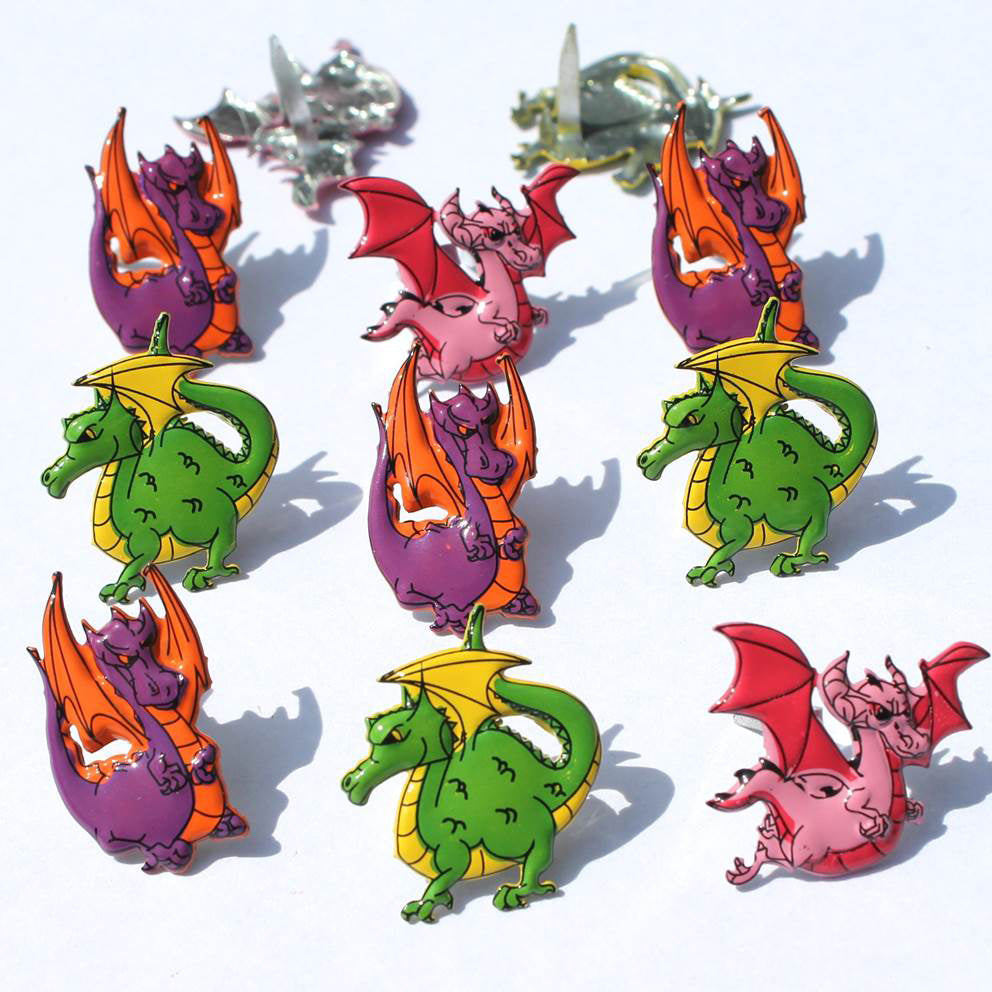 Eyelet Outlet Shape Brads 12/Pkg - Dragon