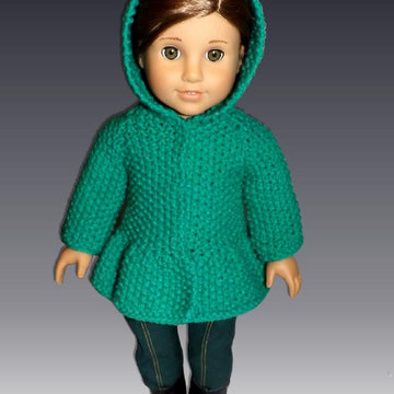 Hooded Jacket for 18" dolls including American Girl Doll (knit)