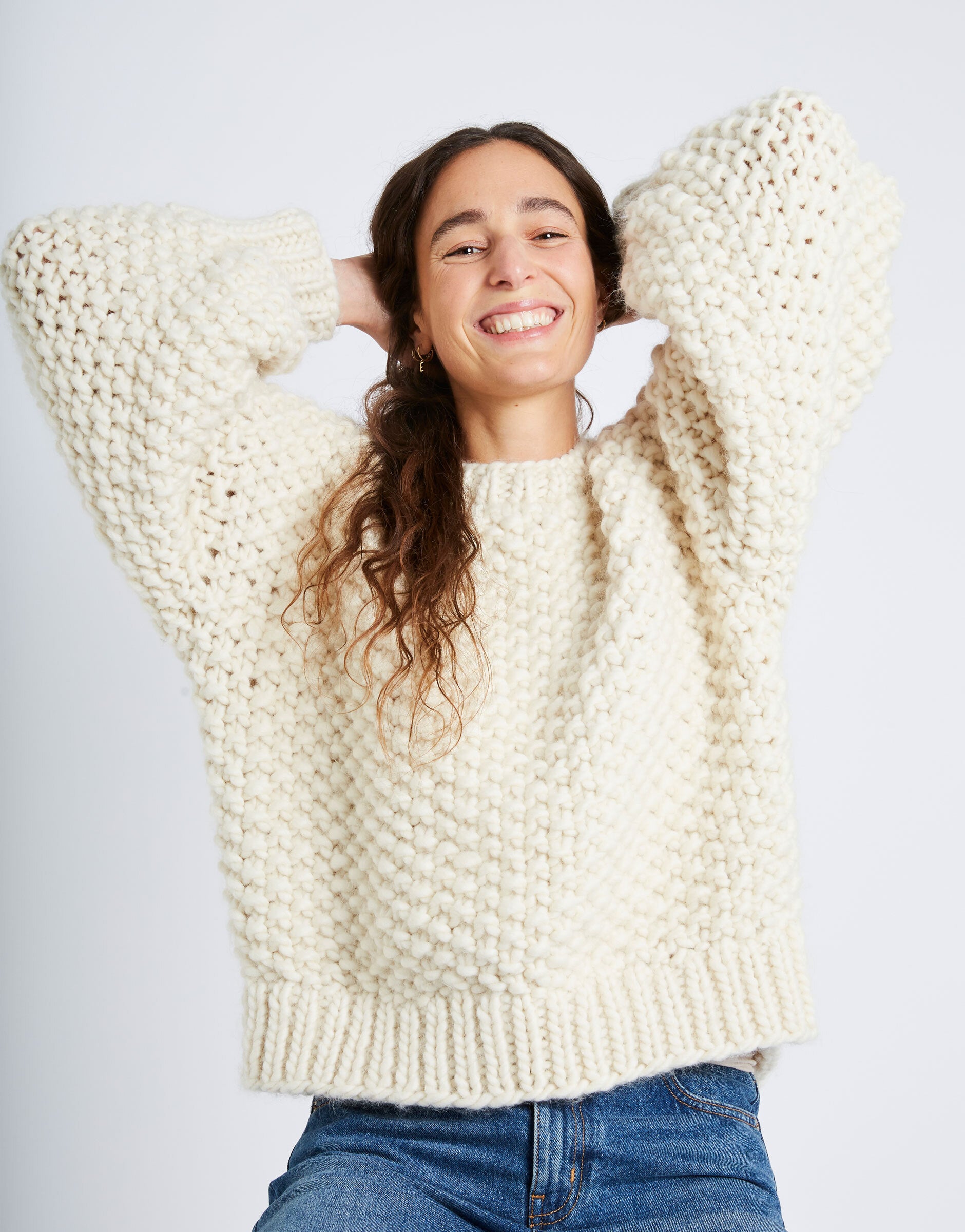 Amanda Sweater in Wool and the Gang Crazy Sexy Wool - Leaflet