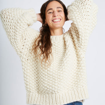 Amanda Sweater in Wool and the Gang Crazy Sexy Wool - Leaflet