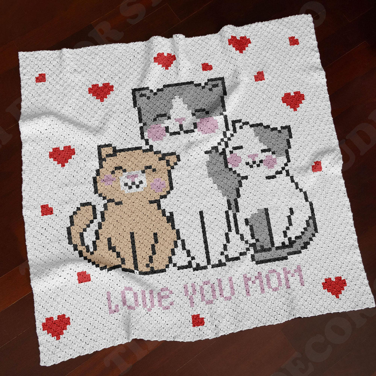 Love Mom Blanket C2C CROCHET PATTERN