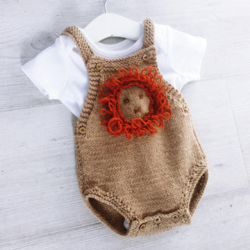 Baby Romper with Loopy Lion Mane, 0-2 yrs