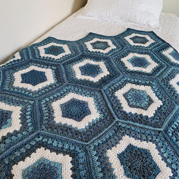 Sea Glass Hexagon Afghan