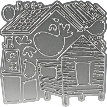CottageCutz Dies - Chickens & Coop 4.6"X3.4"