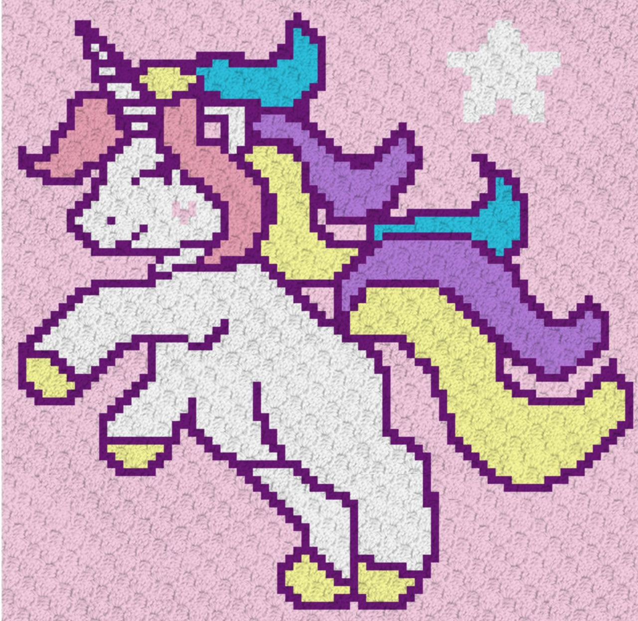 Magic Star Unicorn C2C Graph - Written Pattern