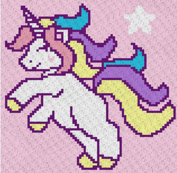 Magic Star Unicorn C2C Graph - Written Pattern