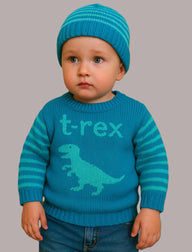 T-Rex Baby Sweater and Hat
